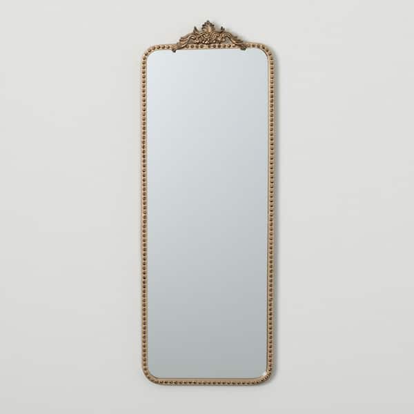SULLIVANS 12 in. W x 33.5 in. H Elongated Gold-Trimmed Wall Mirror