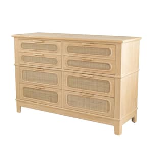 52 in. Brown 8 Drawer Chest of Drawers