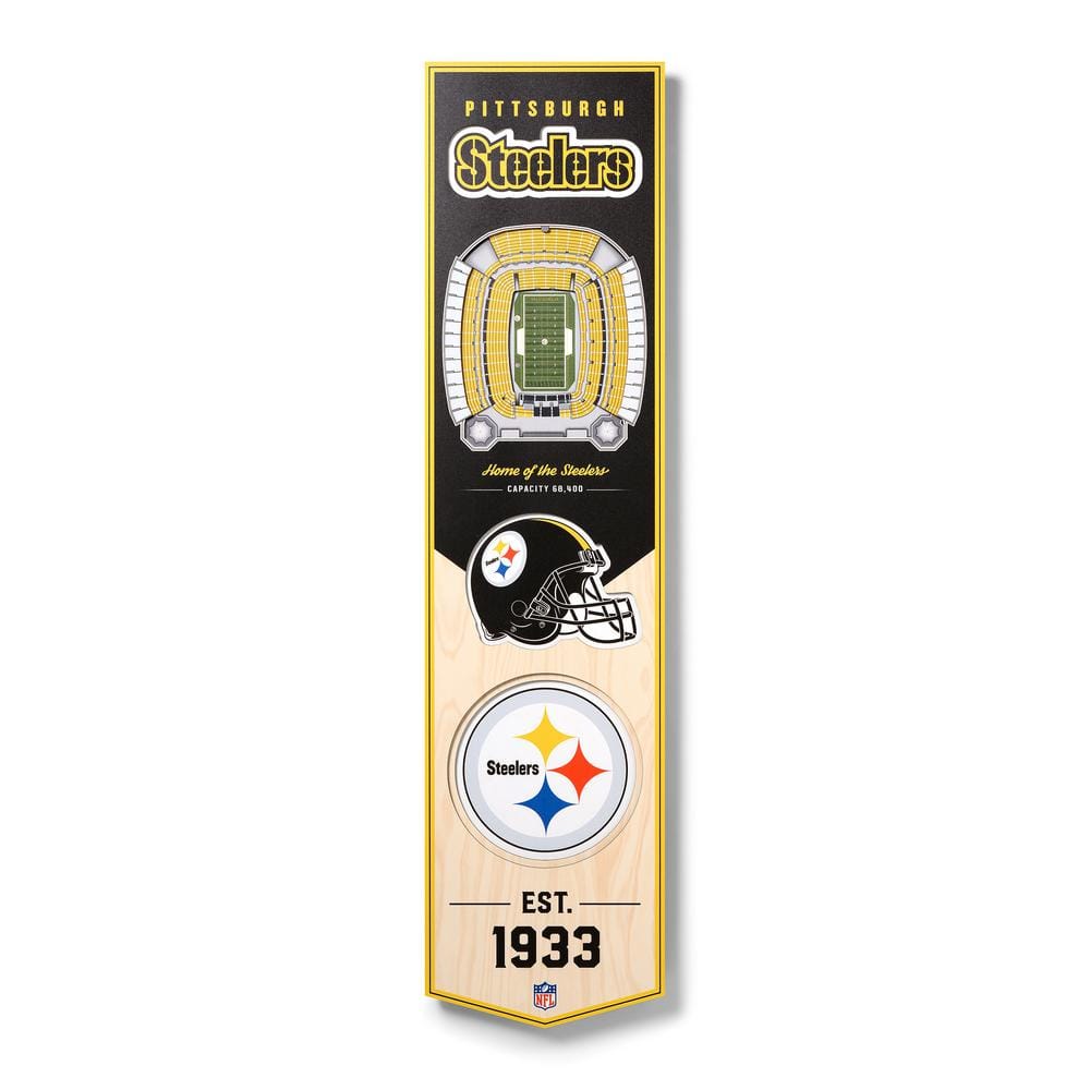 Pittsburgh Steelers Flag 3 Plank Sign