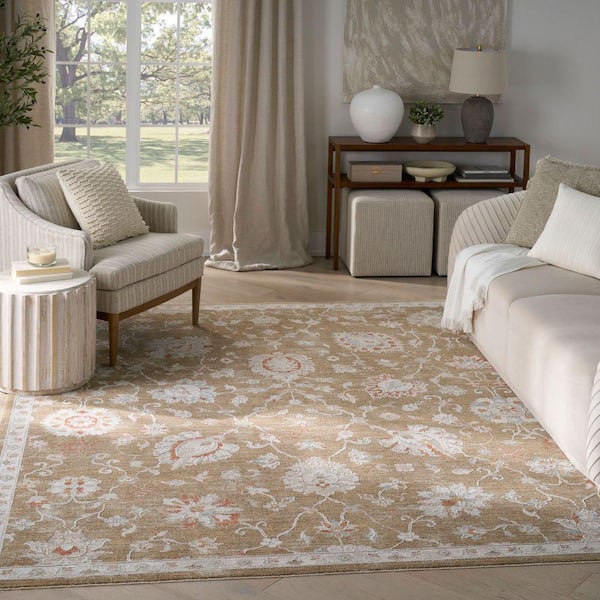 Asher Mocha 9 ft. x 13 ft. All-over design Traditional Area Rug