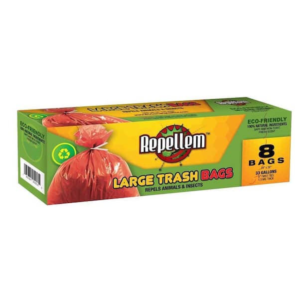 Repellem 33 Gal. Large Trash Bags (8-Count) (6-Boxes of 8)
