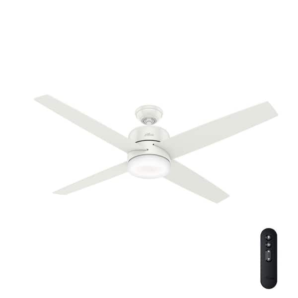 Hunter Advocate 60 in Integrated LED Indoor Fresh White Low Profile Smart Ceiling Fan with Light and Remote Control