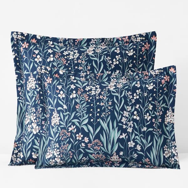 Company Cotton Julienne Mini Floral Mini Floral Navy Cotton Percale Euro Sham