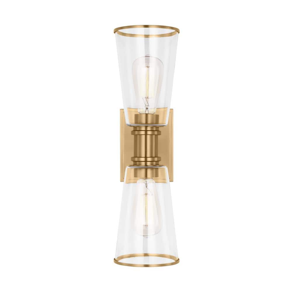 Burke Mid-Century Burnished Brass 17'' Bath Vanity Light