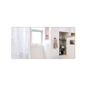 72 in. W x 1.2 in. H Rectangle Aluminum Framed Wall Bathroom Vanity Mirror in Silver