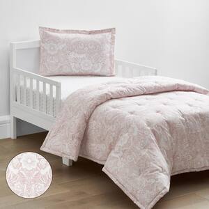 Company Kid's Little Bunny Pink Organic Cotton Percale Toddler Comforter Set