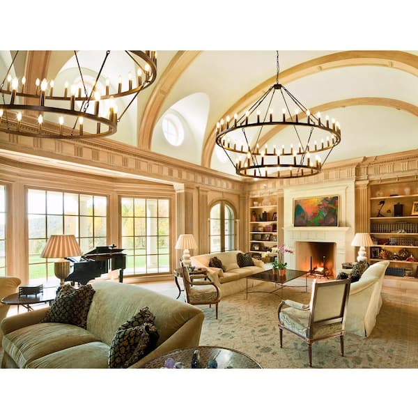 Magic Home 60 in. 54-Light 2-Tier Black Extra Large Farmhouse