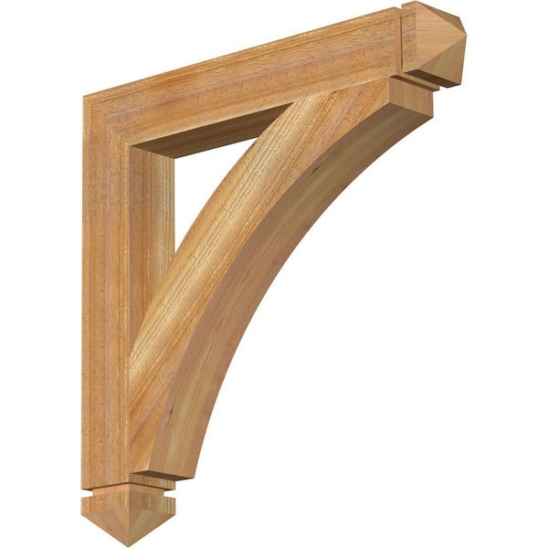 Ekena Millwork 4 in. x 28 in. x 28 in. Western Red Cedar Thorton Arts and Crafts Rough Sawn