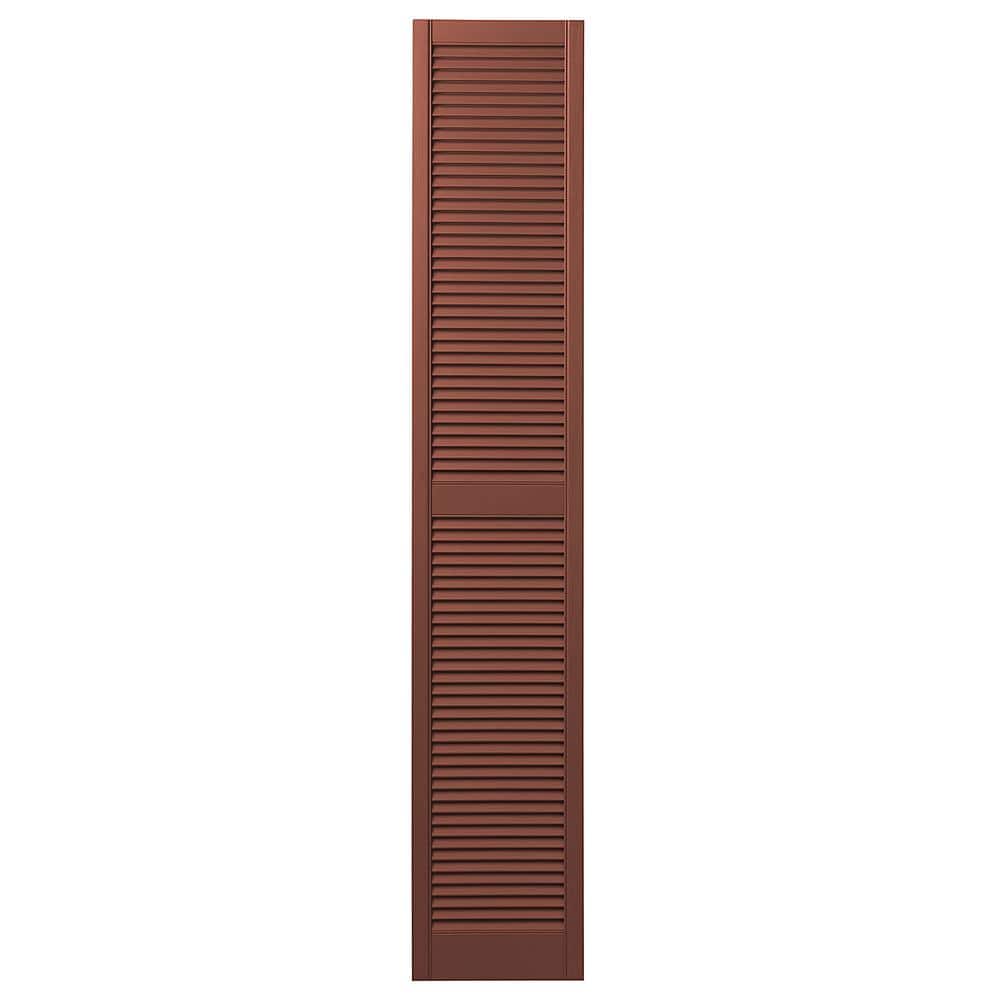 Ply Gem 15 in. x 71 in. Open Louvered Polypropylene Shutters Pair in Red VINLV1571 38 The Home