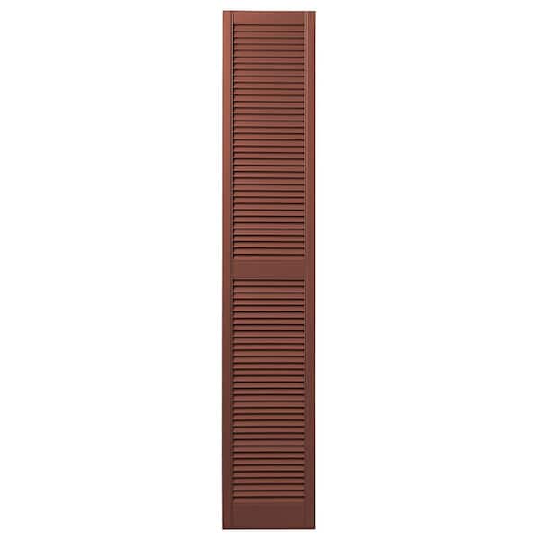 Ply Gem 15 in. x 71 in. Open Louvered Polypropylene Shutters Pair in Red