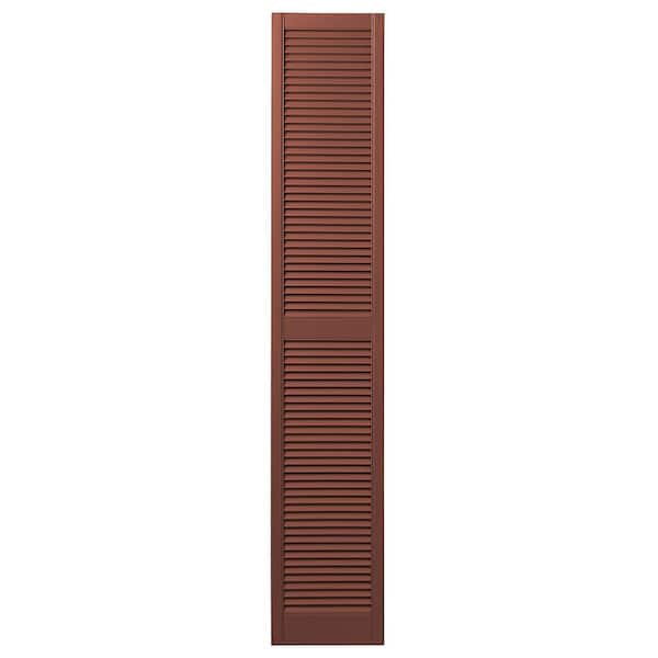 Ply Gem 15 in. x 75 in. Open Louvered Polypropylene Shutters Pair in Red