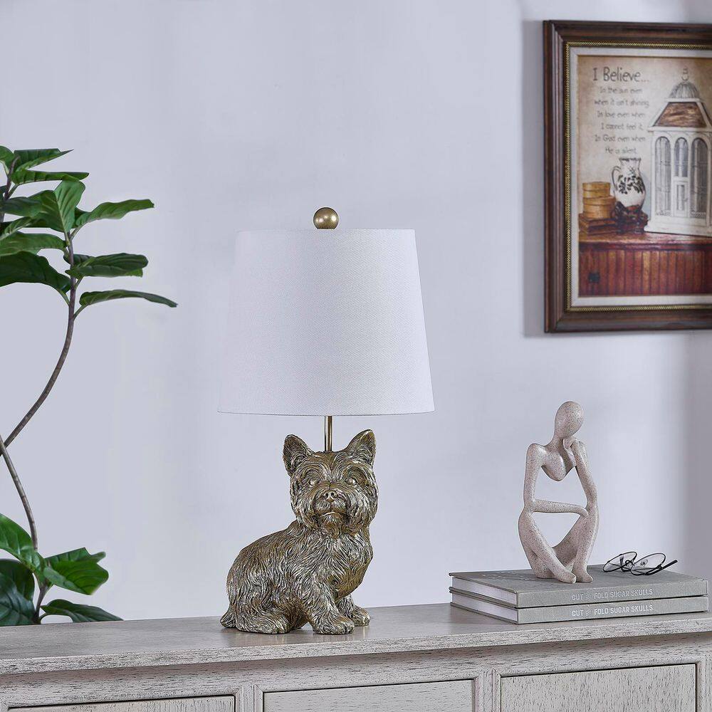 23 in. Antiqued Novelty Table Lamp with White Linen price history on PriceWatchPro