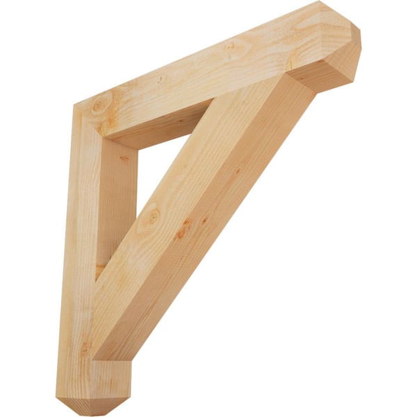 Ekena Millwork 6 in. x 38 in. x 38 in. Douglas Fir Traditional Craftsman Rough Sawn Bracket