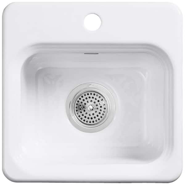Northland Drop-In Cast-Iron 15 in. 1-Hole Single Bowl Entertainment Sink in White Northland Drop-In Cast-Iron 15 in. 1-Hole Single Bowl Entertainment Sink in White