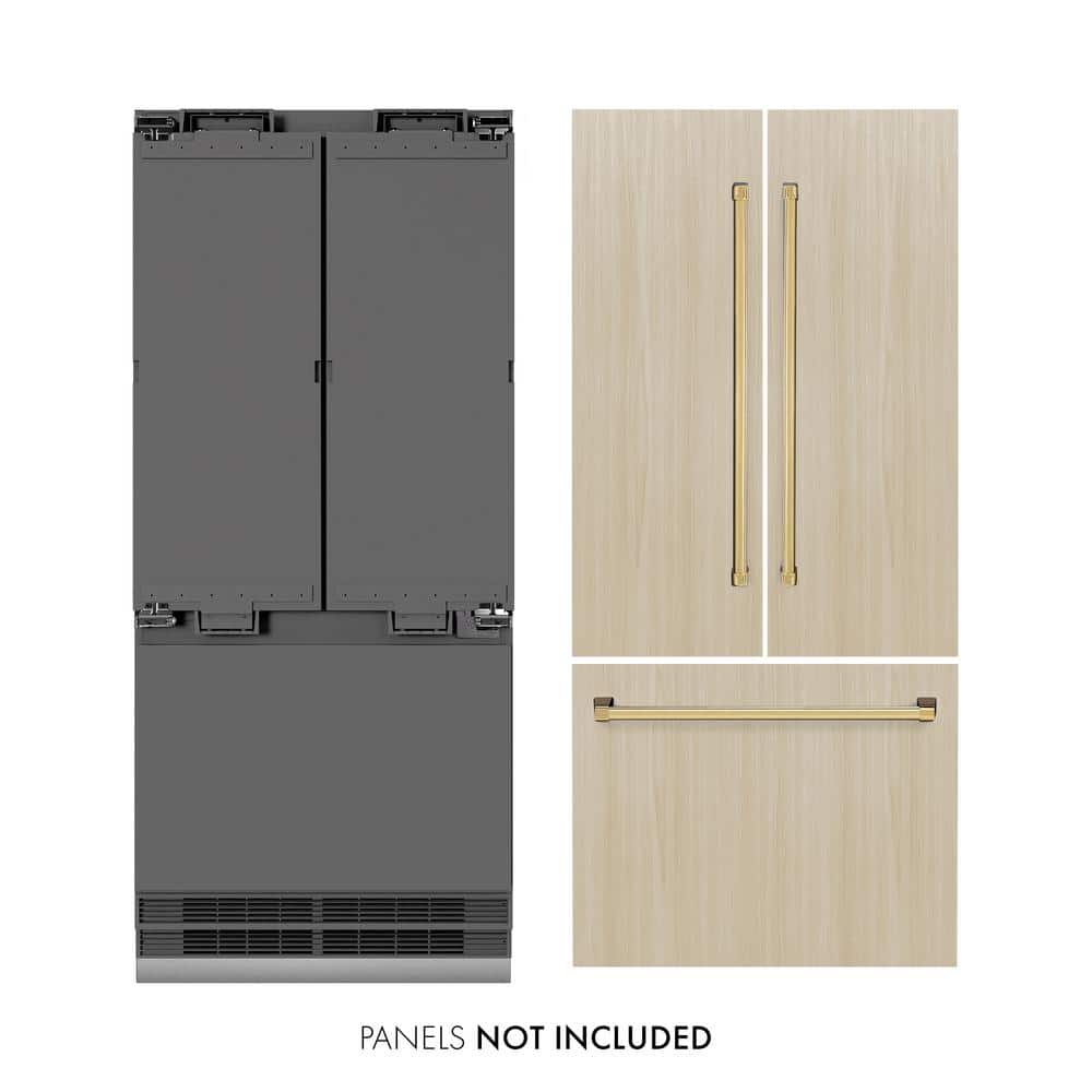 Autograph Edition 36 in. 19.6 cu. ft. Panel Ready Built-In Bottom Freezer Refrigerator with Gray Interior, Gold Accents price history on PriceWatchPro