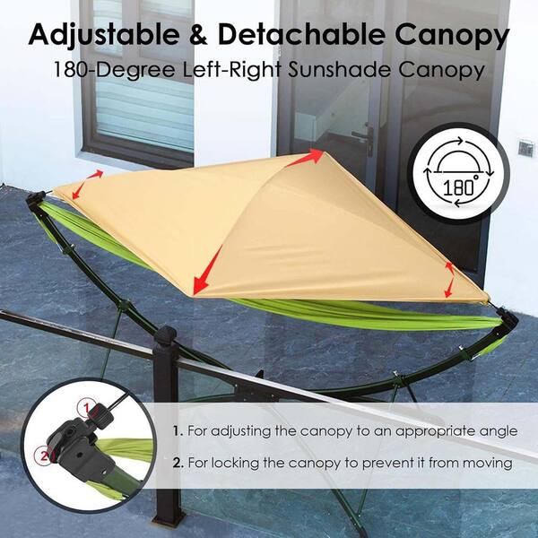 9 ft. Portable Outdoor Hammock Bed with Quick-Fold Stand
