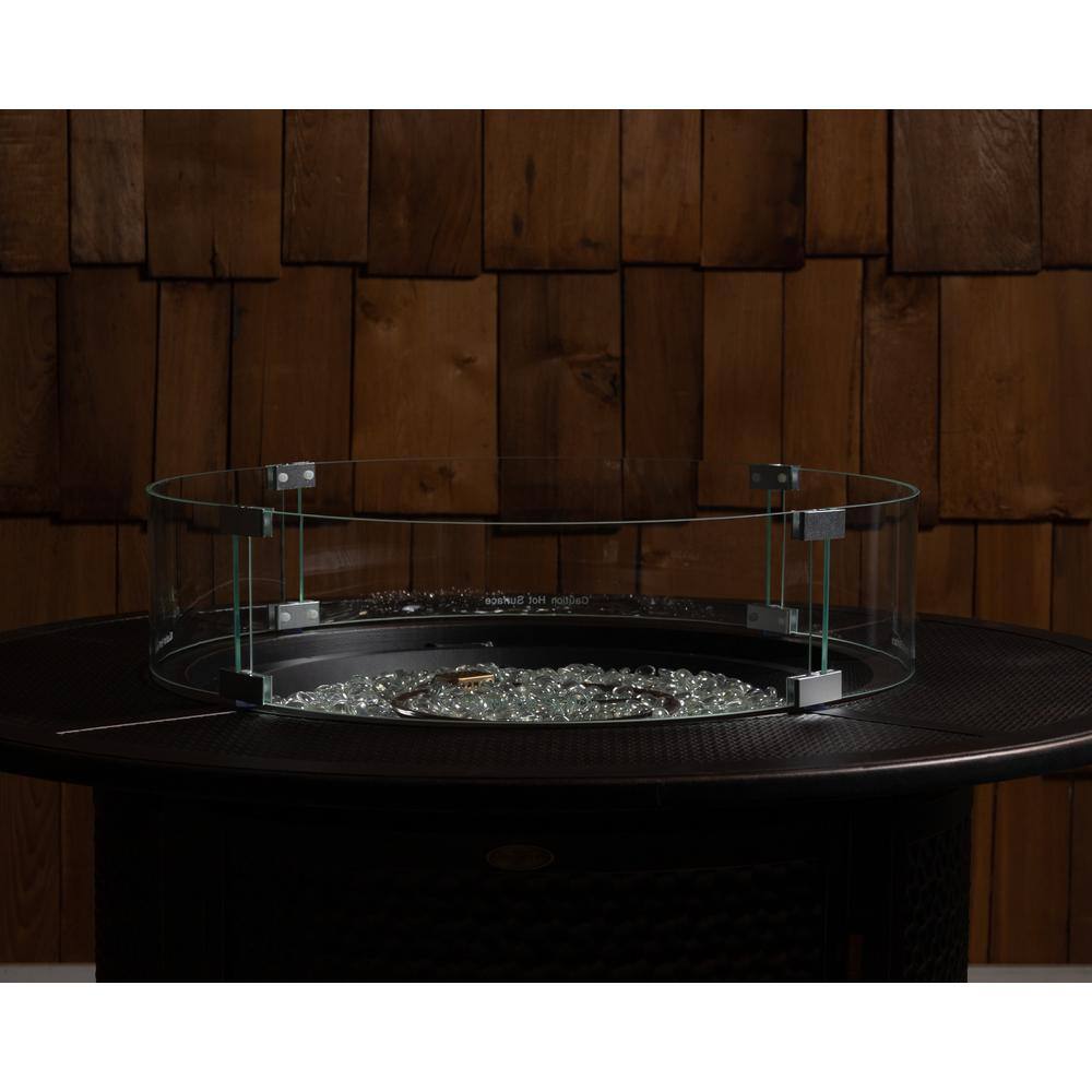 Clear Tempered Glass Wind Guard for Round Fire Pits