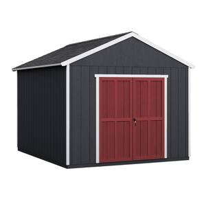 Installed Rookwood 10 ft. x 12 ft. Wooden Shed with Driftwood Shingles
