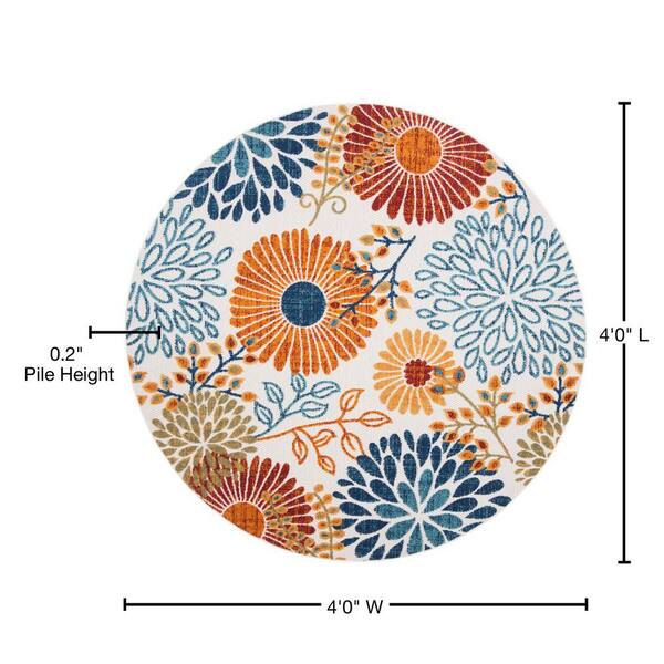 Safavieh Cabana 9 X 12 (ft) Green/Rust Indoor/Outdoor Floral Tropical Area Rug in the Rugs
