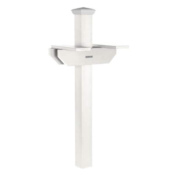 Hazelton White 2-Sided Mailbox Post
