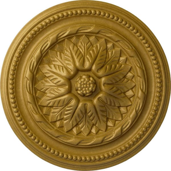 Ekena Millwork 16 in. x 2-1/4 in. Wigan Urethane Ceiling Medallion, Pharaohs Gold