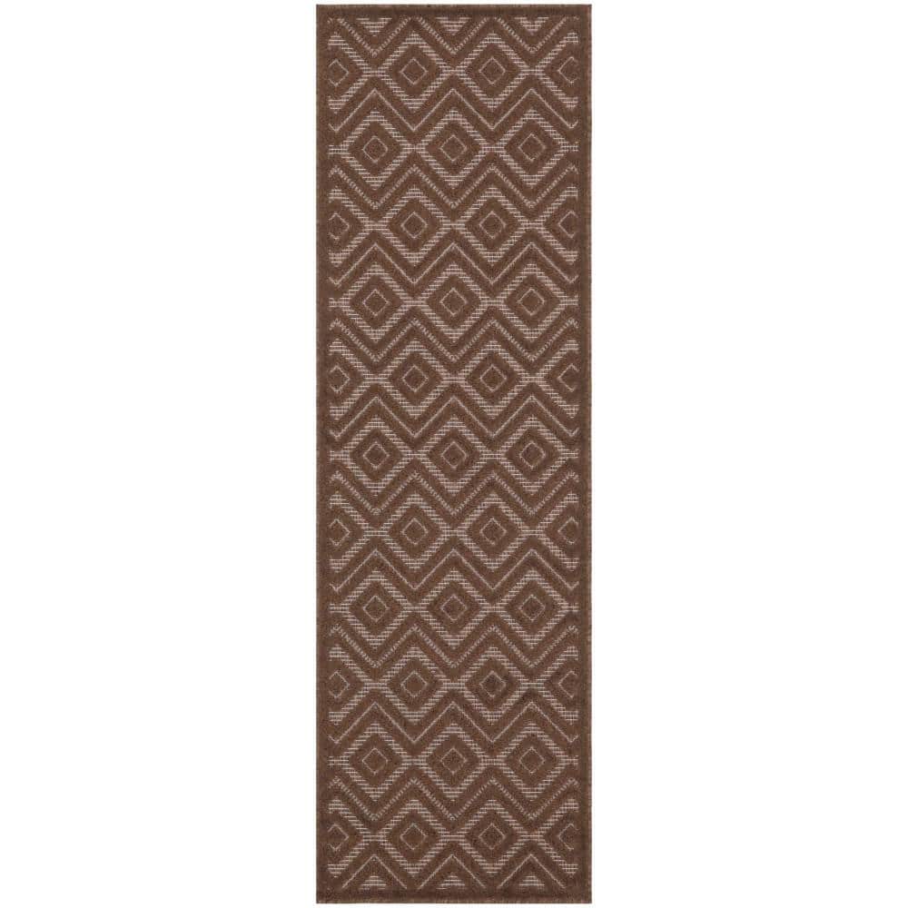 Versatile Brown 2 ft. x 6 ft. Diamond Contemporary Runner Indoor Area Rug price history on PriceWatchPro