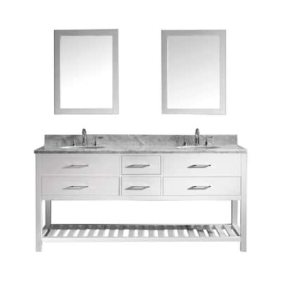 Virtu Usa Ine Estate 72 In W Bath, Double Sink Bathroom Vanity Sizes Chart