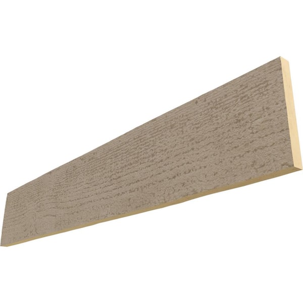 Ekena Millwork Endurathane 1 in. H x 6 in. W x 8 ft. L Rough Sawn Champagne Mist Faux Wood Beam Plank