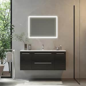 Silhouette 48 in. W x 18 in. D x 20 in. H Single Sink Wall Bathroom Vanity in Zambukka with Cultured Marble Top in White