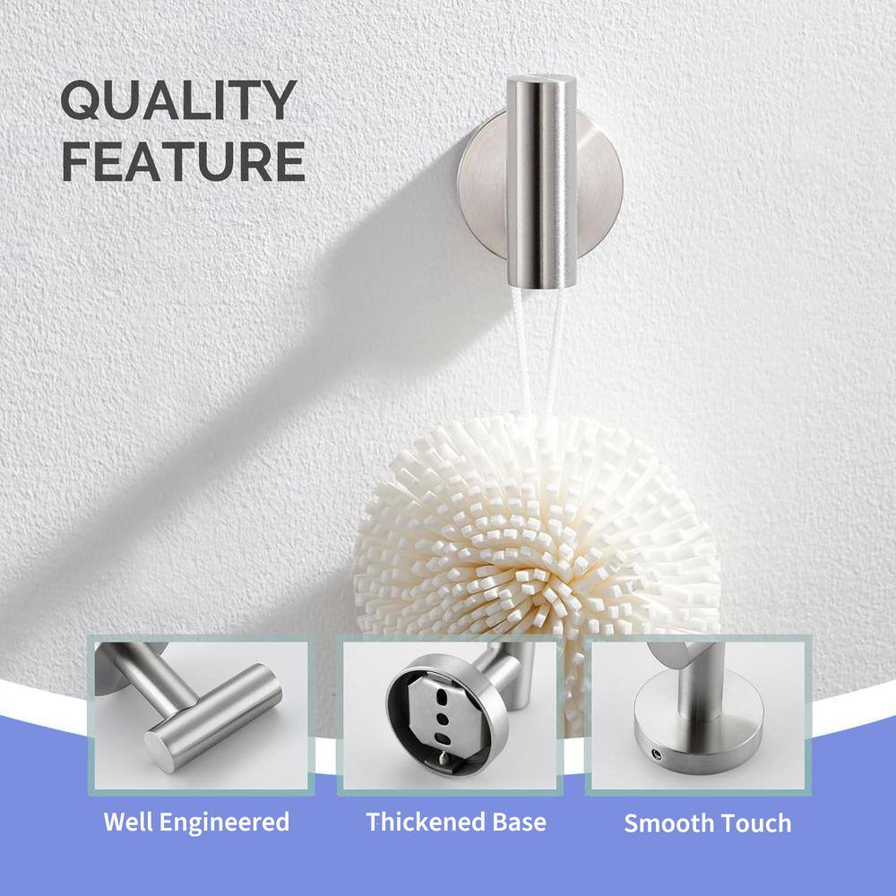 Stainless Steel Brushed Nickel Wall Mounted J-Hook Set