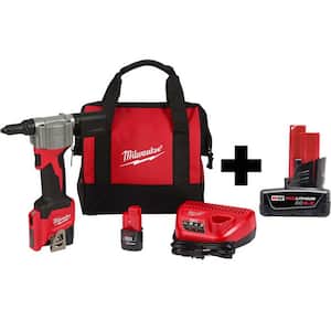 M12 12-Volt Lithium-Ion Cordless Rivet Tool Kit with Free M12 6.0 Ah Battery