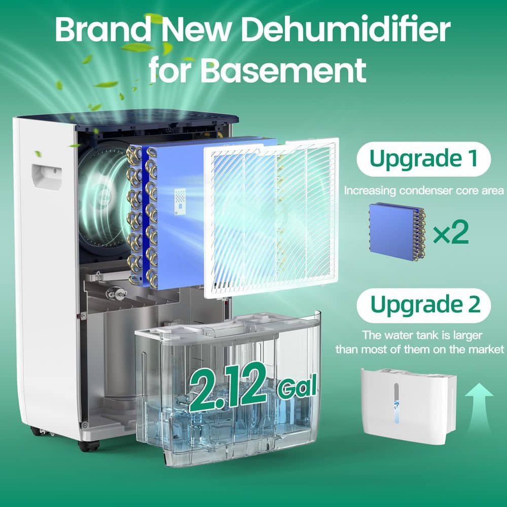 125 Pt White Commercial Dehumidifier with Pump and Auto Defrost