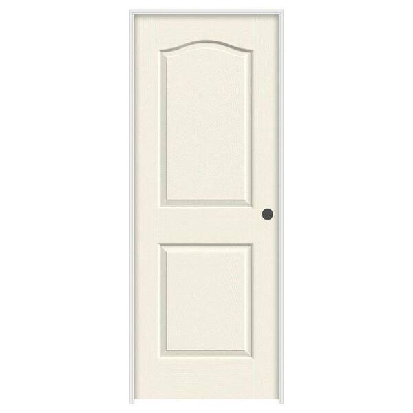 JELD-WEN 30 in. x 80 in. Princeton Vanilla Painted Left-Hand Smooth Solid Core Molded Composite MDF Single Prehung Interior Door