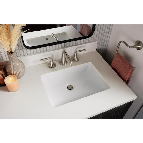 KOHLER Kresla 49.02in. Single Sink Freestanding Carbon Oak Bath Vanity with White Quartz Top Assembled