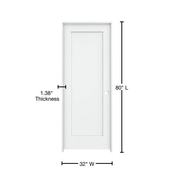JELD-WEN 32 in. x 80 in. Madison White Painted Left-Hand Smooth