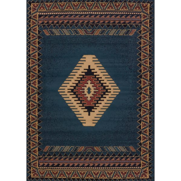United Weavers Manhattan Tucson LT Blue 3 ft. 11 in. x 5 ft. 3 in. Area Rug