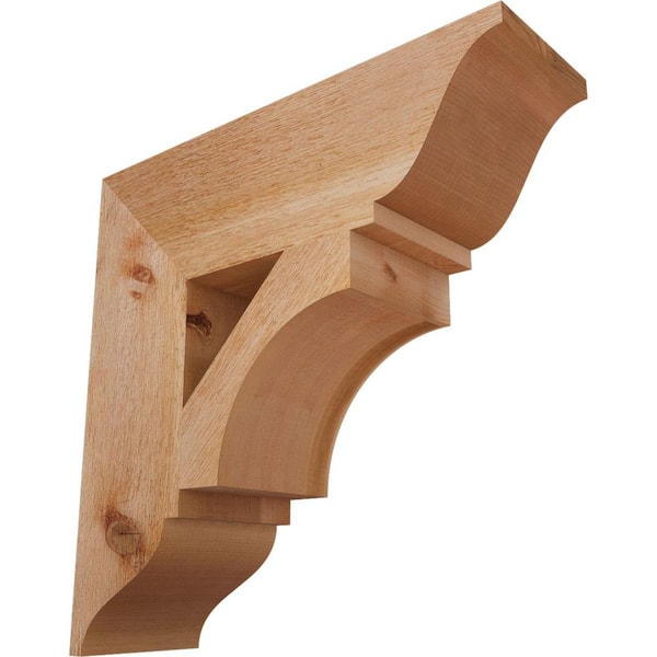 Ekena Millwork 6 in. x 20 in. x 20 in. Western Red Cedar Westlake Traditional Rough Sawn Bracket