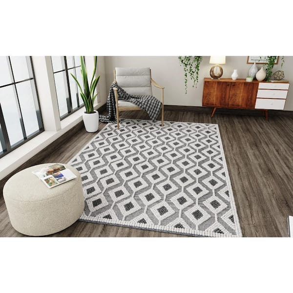 Renewed 9 ft. x 13 ft. Sky Trellis Upcycled Handwoven Area Rug
