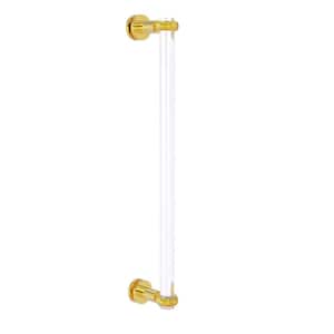 Clearview 18 in. Single Side Shower Door Pull with Twisted Accents in Polished Brass