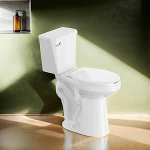 21 in. Tall 2-Piece Toilet 1.28 GPF Single Flush Elongated Toilet in White Map Flush 1000g