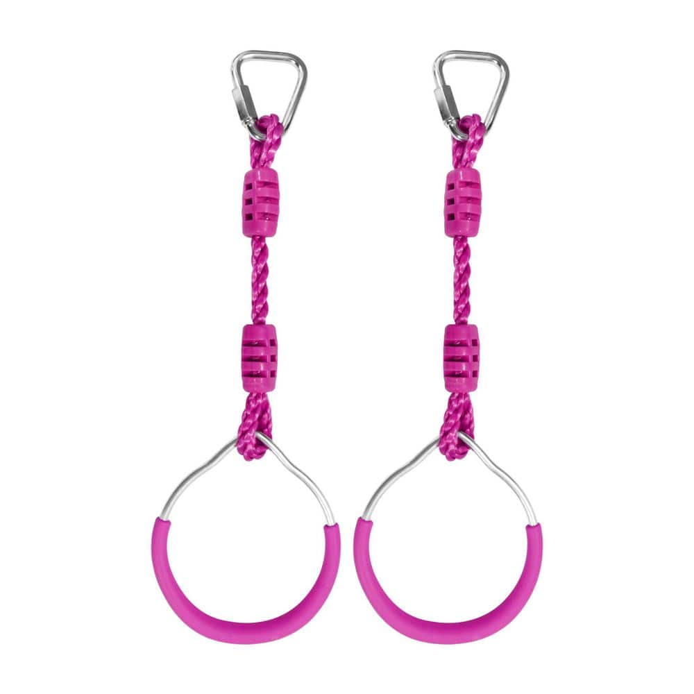 2-Pack Purple Obstacle Course Ring Swing Trapeze Bar with Safety Carabiner, 300 lbs Capacity for Backyard Gym Playground price history on PriceWatchPro
