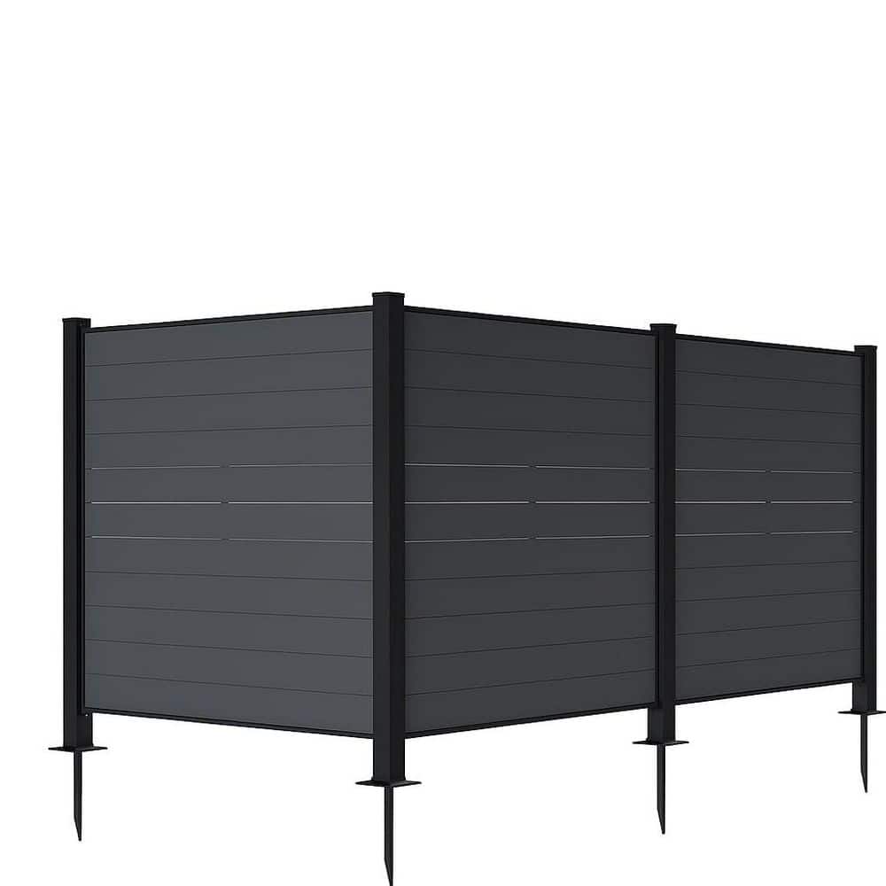 8.3 ft. x 4 ft. Privacy Fence Screen Black Metal for Garden, Outdoor Air Conditioner Fence (3-Panel) price history on PriceWatchPro