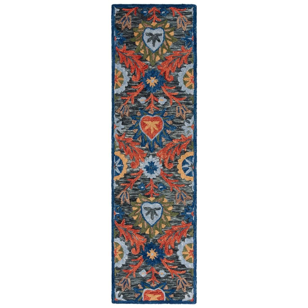 Blossom 2 ft. x 8 ft. Charcoal/Orange Diamond Ornate Floral Runner Rug price history on PriceWatchPro