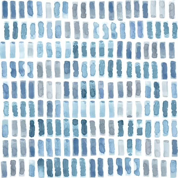 SCOTT LIVING Brynne Indigo Watercolor Strippable Non Woven Wallpaper