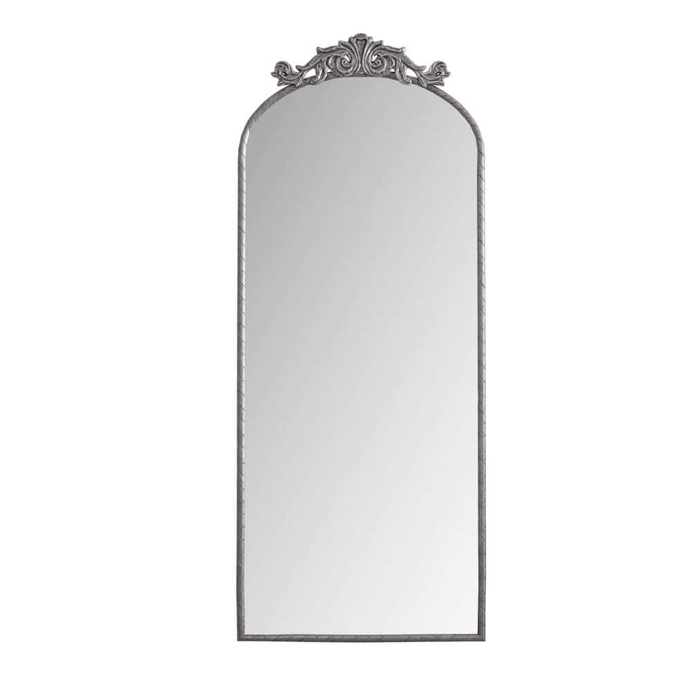 Antique Silver 24 in. W x 58 in. H Arched Wall Mounted Full Body Mirror, Vi