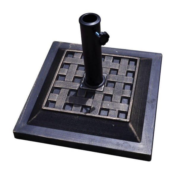 17.5 in. 30 lbs Heavy Duty Square Patio Umbrella Base Stand in Antique Bronze for Outdoor