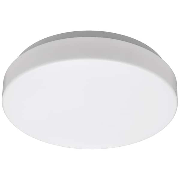 Commercial Electric Low Profile 7 in. White Round 4000K Bright White LED Flush Mount Ceiling Light Fixture 810 Lumens Modern Smooth Cover