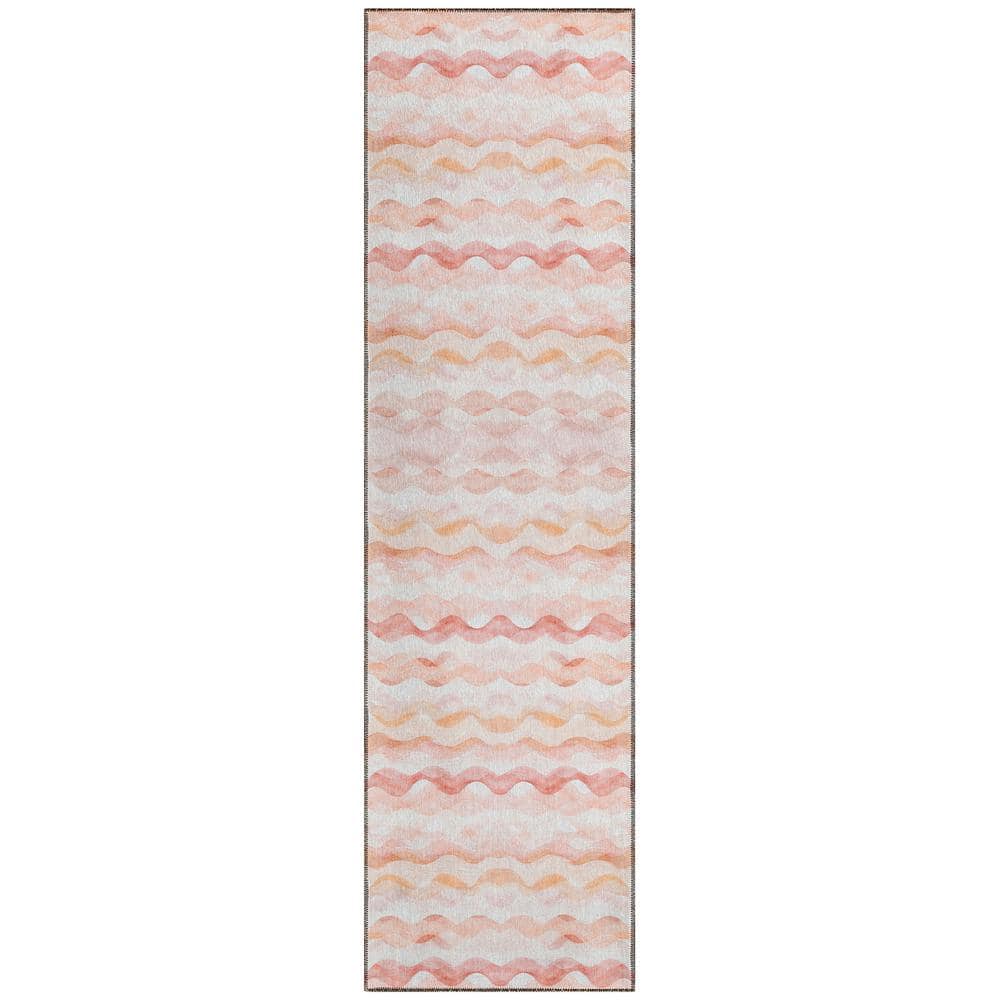 Surfside Orange 2 ft. 3 in. x 7 ft. 6 in. Geometric Indoor/Outdoor Area Rug