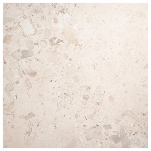 Sarto Grande Cream 8 in. x 0.35 in. Terrazzo Look Semi-Polished Porcelain Floor and Wall Tile Sample