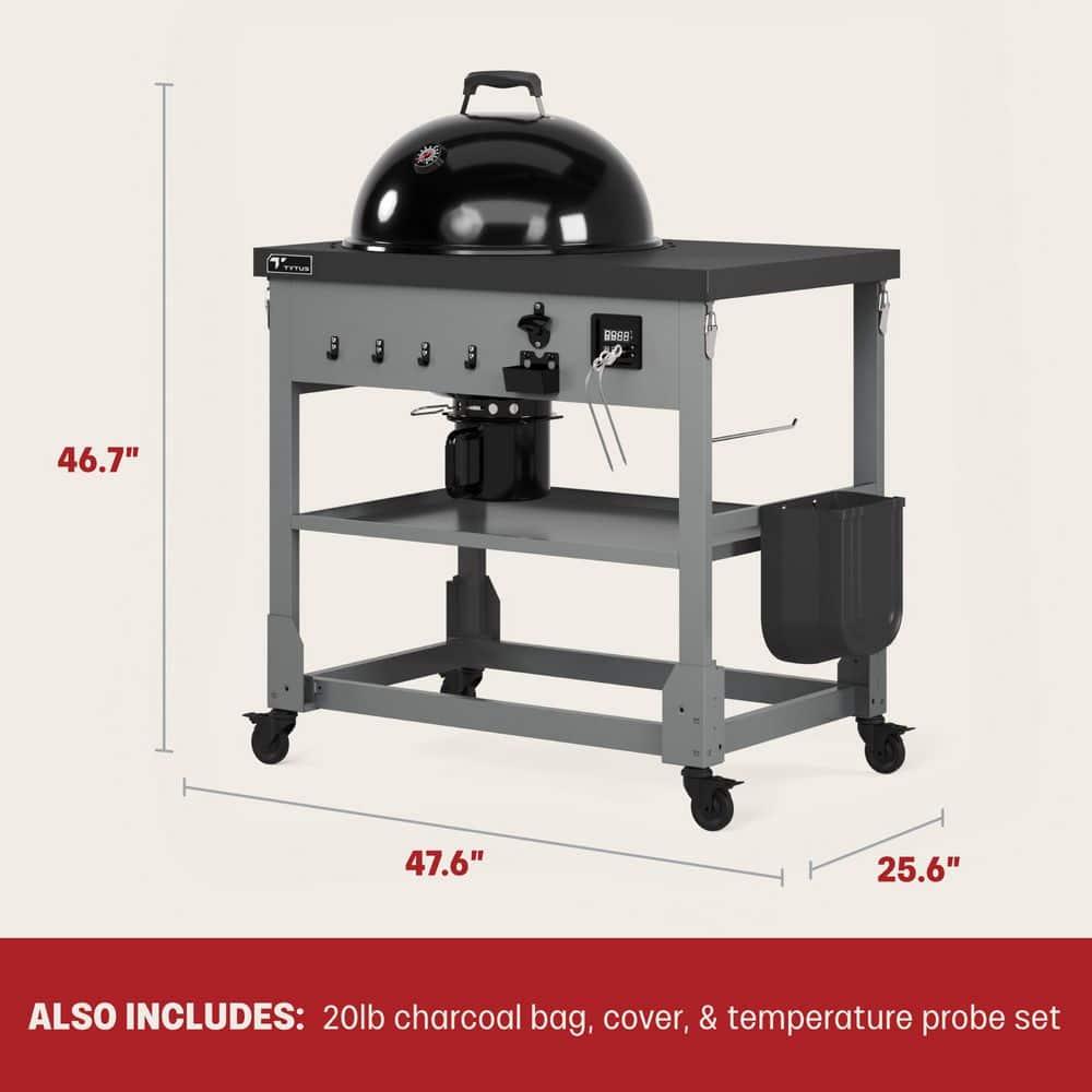 Anaheim Black Porcelain Enameled Steel Charcoal Kettle Grill